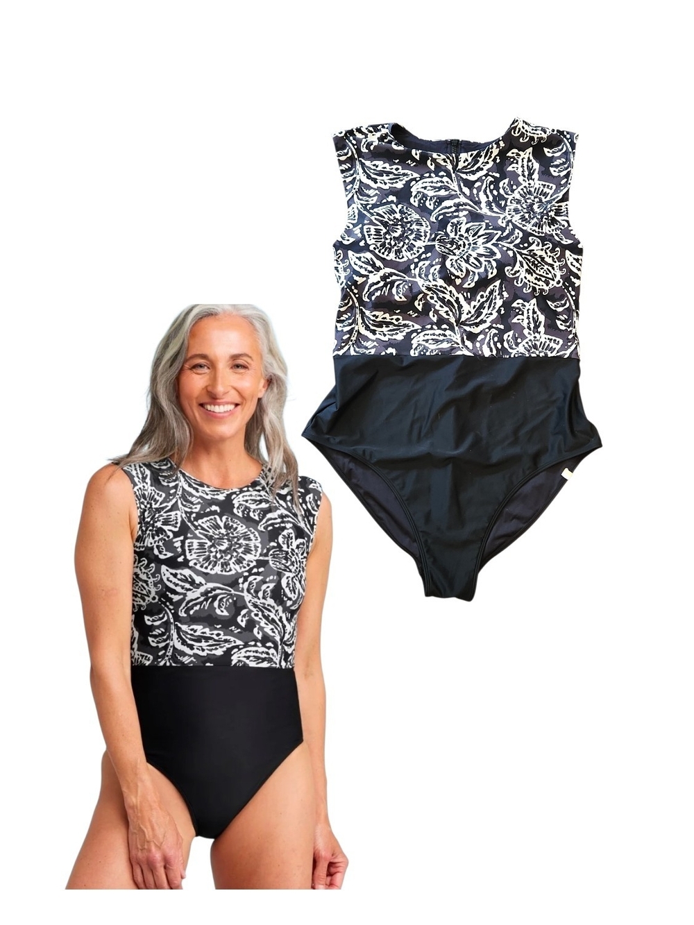 Summersalt The Surf Batik In Sea High Neck Compression UPF One Piece Swimsuit 16